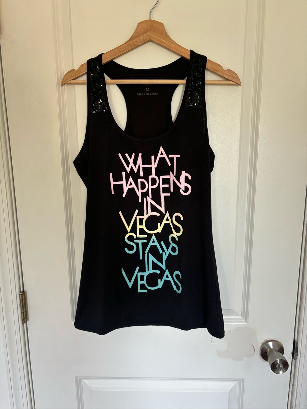 🎉 3/$15 What Happens in Vegas Stays In Vegas Racerback Tank M